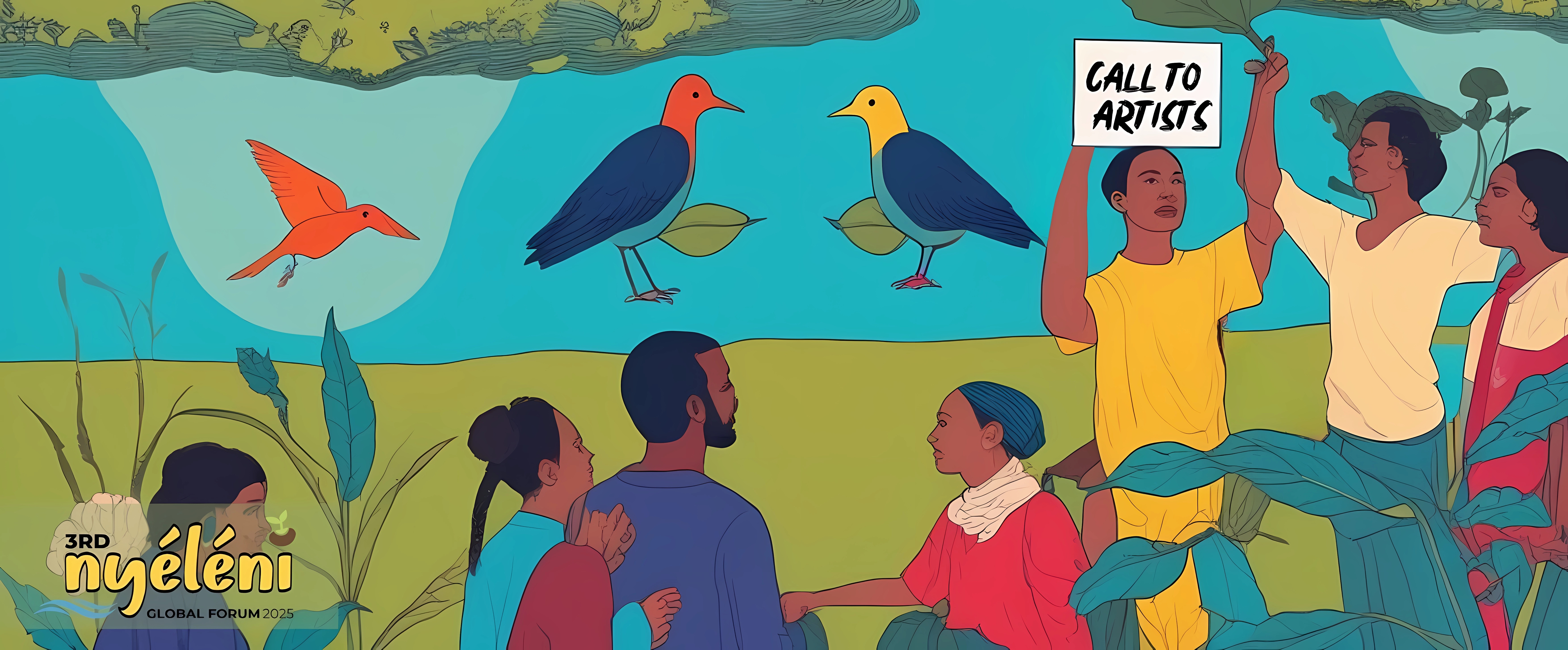 Llamado internacional de Nyéléni: Artistas por la soberanía alimentaria, la transformación sistémica y la justicia para todxs